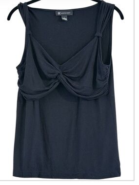 INC International Concepts Midnight Knotted Front Camisole Top Size L